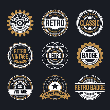 Circle Vintage and Retro Badge Design Collection. Vector illustrationのイラスト素材