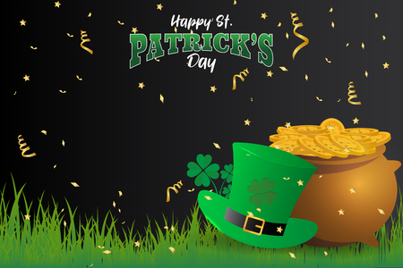 Realistic St. Patrick's day background and banner.のイラスト素材