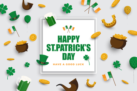 Happy St.Patrick's Day Background. Vector illustrationのイラスト素材