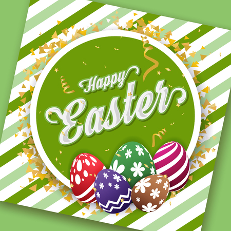 Happy Easter Day Greeting Card Background. Vector illustrationのイラスト素材