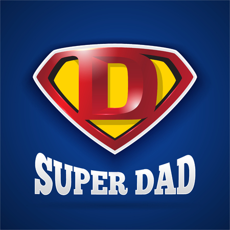 Super dad icon design for Father's day. Letter D icon in diamond shape vector illustration.のイラスト素材