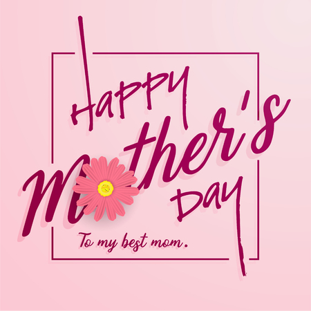Happy Mother's Day greeting card vector illustration.のイラスト素材