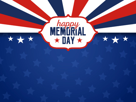 Happy Memorial Day Background. USA Flag Banner with Copy Space. Vector illustrationのイラスト素材