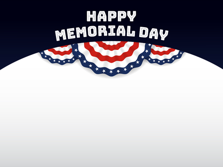 Happy Memorial Day Background. USA Flag Banner with Copy Space. Vector illustrationのイラスト素材