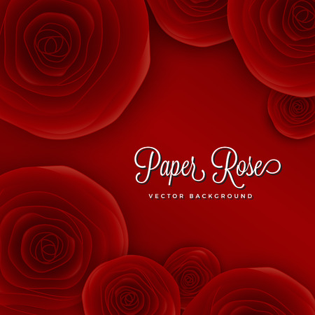 Red paper rose background illustrationのイラスト素材