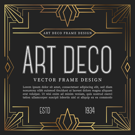 Luxury vintage frame art deco style. vector illustrationのイラスト素材