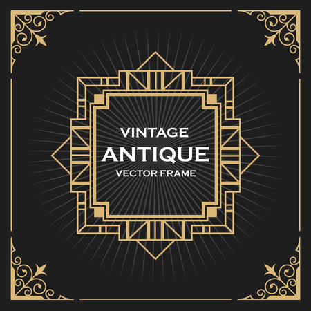 Luxury Vintage Artdeco Frame Design. Vector illustrationのイラスト素材