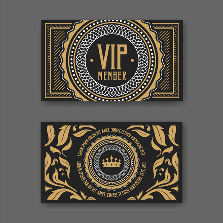 VIP membership card certificate template. Vector illustrationのイラスト素材