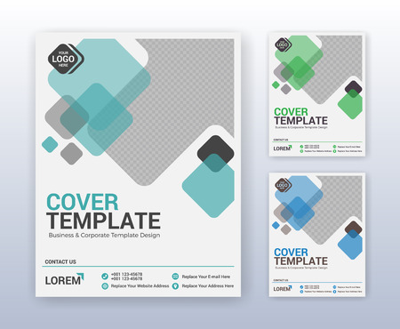 Modern business annual report template. Multipurpose flyter background. 8.5 x 11 inches print media.のイラスト素材