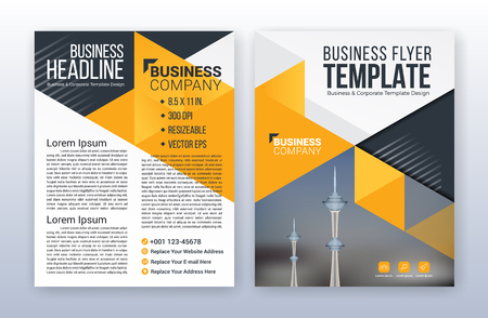 Modern business annual report template. Multipurpose flyter background. 8.5 x 11 inches print media.のイラスト素材