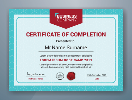 Multipurpose Professional Certificate Template Design for Print. Vector illustrationのイラスト素材