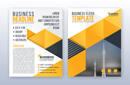 Modern business annual report template. Multipurpose flyter background. 8.5 x 11 inches print media.のイラスト素材