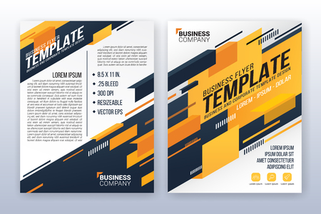 Modern business annual report template. Multipurpose flyter background. 8.5 x 11 inches print media.のイラスト素材