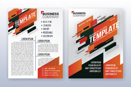 Modern business annual report template. Multipurpose flyter background. 8.5 x 11 inches print media.のイラスト素材
