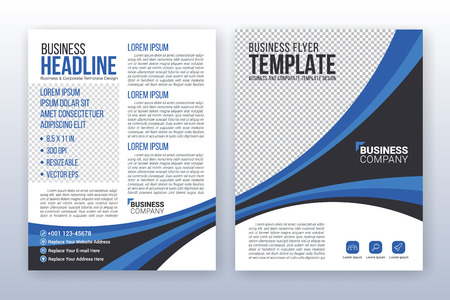Modern business annual report template. Multipurpose flyter background. 8.5 x 11 inches print media.のイラスト素材