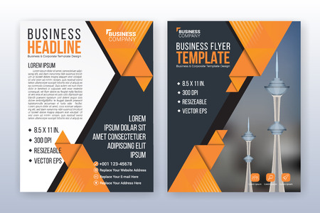 Modern business annual report template. Multipurpose flyter background. 8.5 x 11 inches print media.のイラスト素材