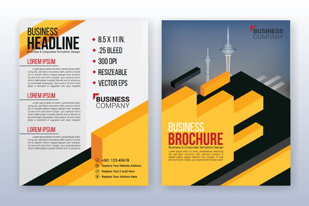 Modern business annual report template. Multipurpose flyter background. 8.5 x 11 inches print media.のイラスト素材