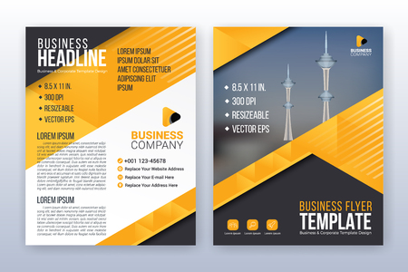 Modern business annual report template. Multipurpose flyter background. 8.5 x 11 inches print media.のイラスト素材