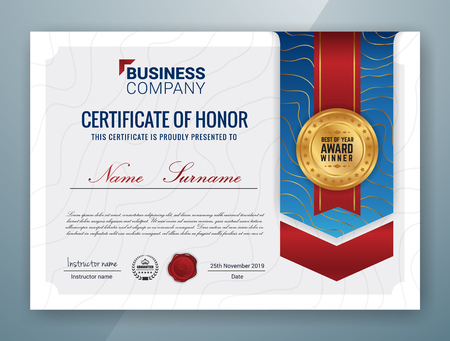 Multipurpose Professional Certificate Template Design for Print. Vector illustrationのイラスト素材