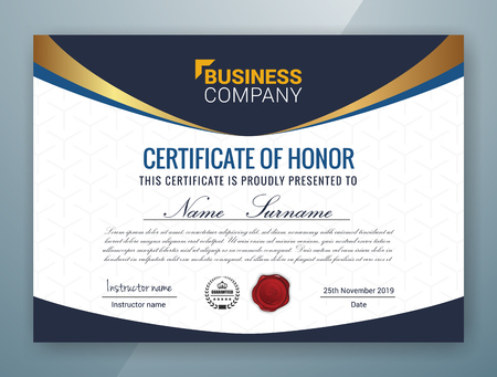 Multipurpose Professional Certificate Template Design for Print. Vector illustrationのイラスト素材