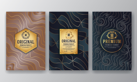 Premium Luxury Packaging Design With Heraldic Emblem Label. Vector Illustrationのイラスト素材