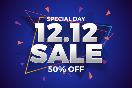 12.12 Shopping day sale banner background. 12 December sale poster template. Vector illustrationのイラスト素材