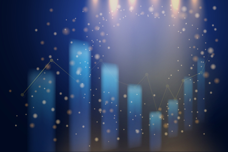 Abstract business candle stick graph chart and falling light background.のイラスト素材