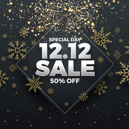 12.12 Shopping day sale banner background. 12 December sale poster template. Vector illustrationのイラスト素材