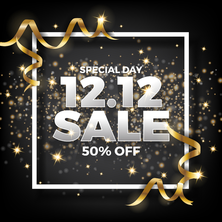 12.12 Shopping day sale banner background. 12 December sale poster template. Vector illustrationのイラスト素材