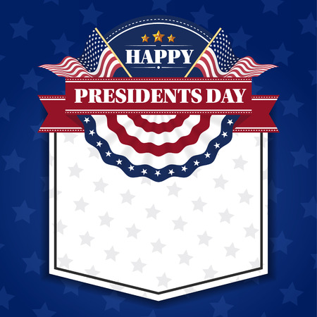 Happy Presiidents Day Banner Background and Greeting Cards. Vector Illustrationのイラスト素材