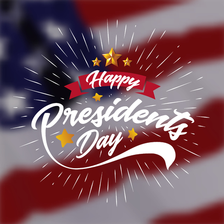 Happy Presiidents Day Banner Background and Greeting Cards. Vector Illustrationのイラスト素材
