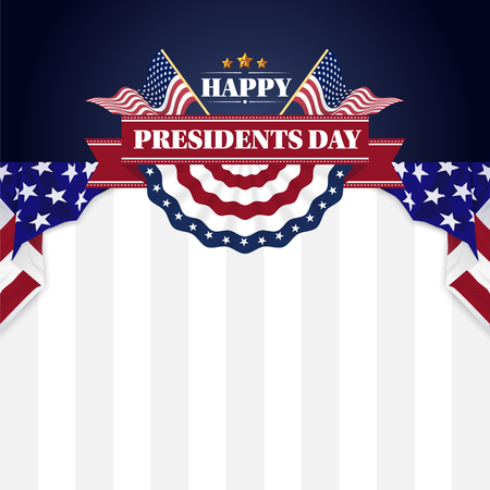 Happy Presiidents Day Banner Background and Greeting Cards. Vector Illustrationのイラスト素材