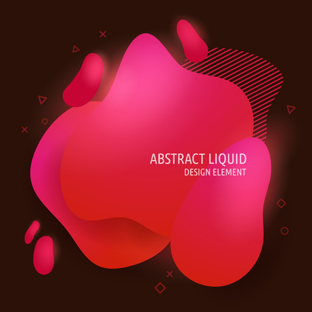 Abstract modern flowing liquid shapes design elements. Dynamical bright red gradient colored bannerのイラスト素材