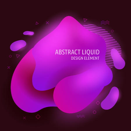 Abstract modern flowing liquid shapes design elements. Dynamical bright gradient colored bannerのイラスト素材