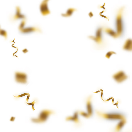 Falling golden ribbon with middle copy space. Vector illustrationのイラスト素材