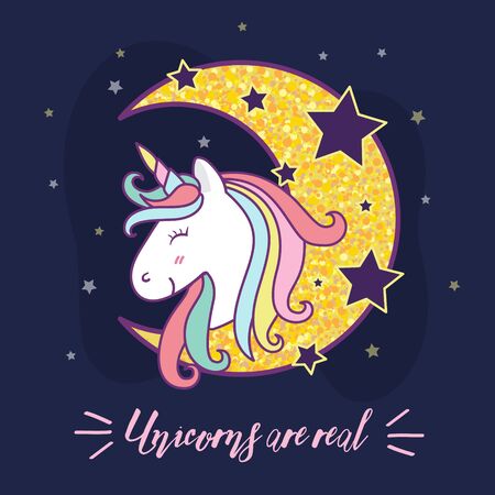 Cute unicorn cartoon character illustration design. Vector illustrationのイラスト素材