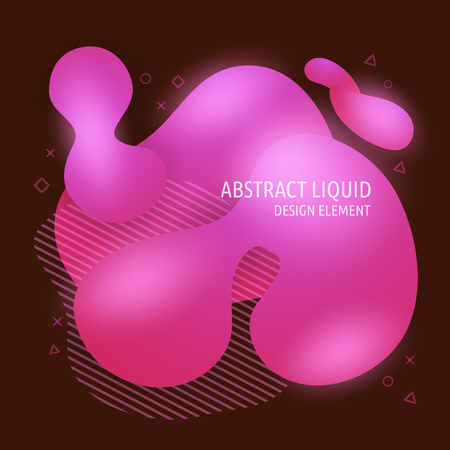Abstract modern flowing liquid shapes design elements. Dynamical bright gradient colored bannerのイラスト素材