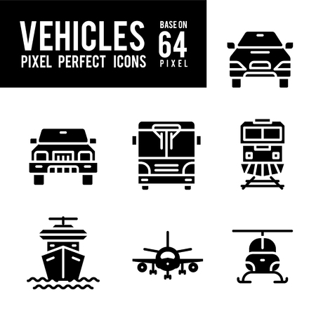 Vehicle and Transport Solid Icon. Pixel Perfect Icon Base on 64pxのイラスト素材