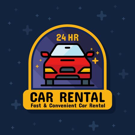 Rental car service badge sticker banner. Vector illustrationのイラスト素材