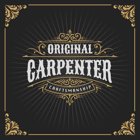 Vintage Luxury Logotype Banner Template Design for Label, Frame, Product Tags. Retro Emblem Design. Vector illustrationのイラスト素材