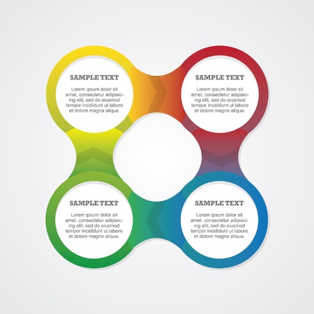 Colorful Round Step by Step Vector Templateのイラスト素材