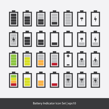 Battery Indicator Icon Setのイラスト素材