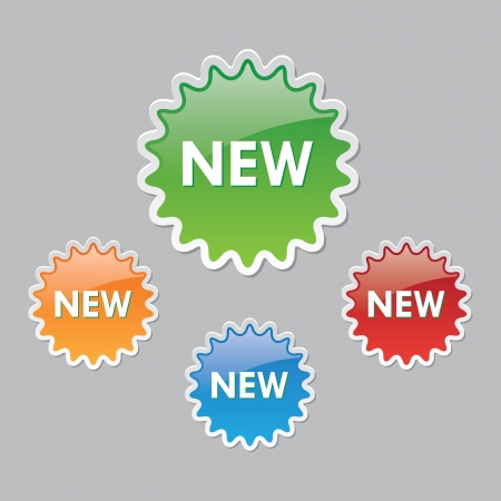 Colorful Set of New Labelsのイラスト素材