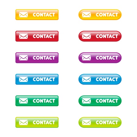 Colorful Set of Contact Buttonsのイラスト素材
