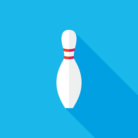 Bowling Pin Flat Long Shadow Iconのイラスト素材