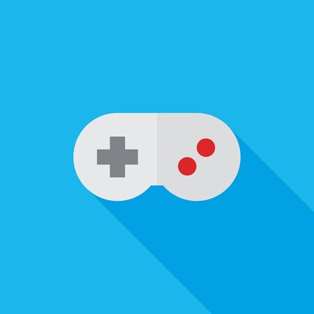 Video Game Controller Flat Long Shadow Iconのイラスト素材