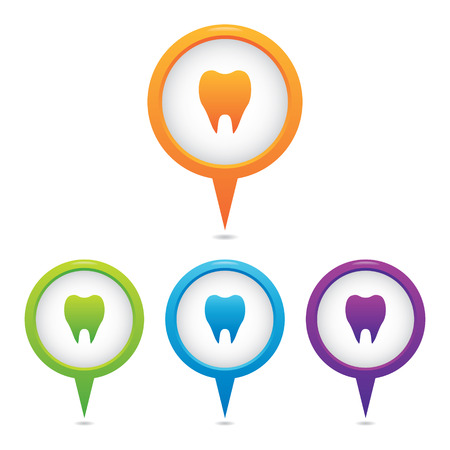 Set of Tooth or Dental Marker Iconsのイラスト素材