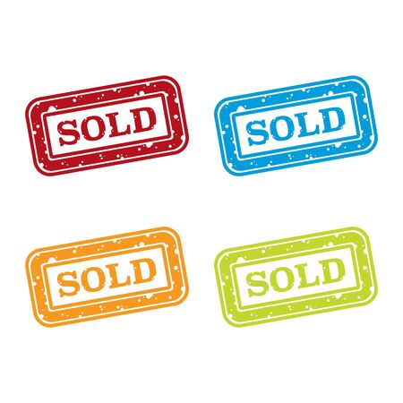 Colorful Sold Labelsのイラスト素材