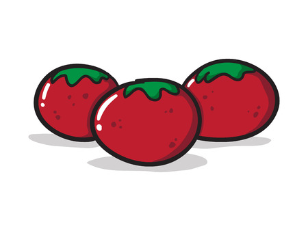 Three Cartoon Tomatoes Vector Illustrationのイラスト素材
