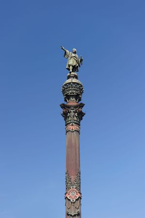 Columbus Column, Barcelona Spainの写真素材